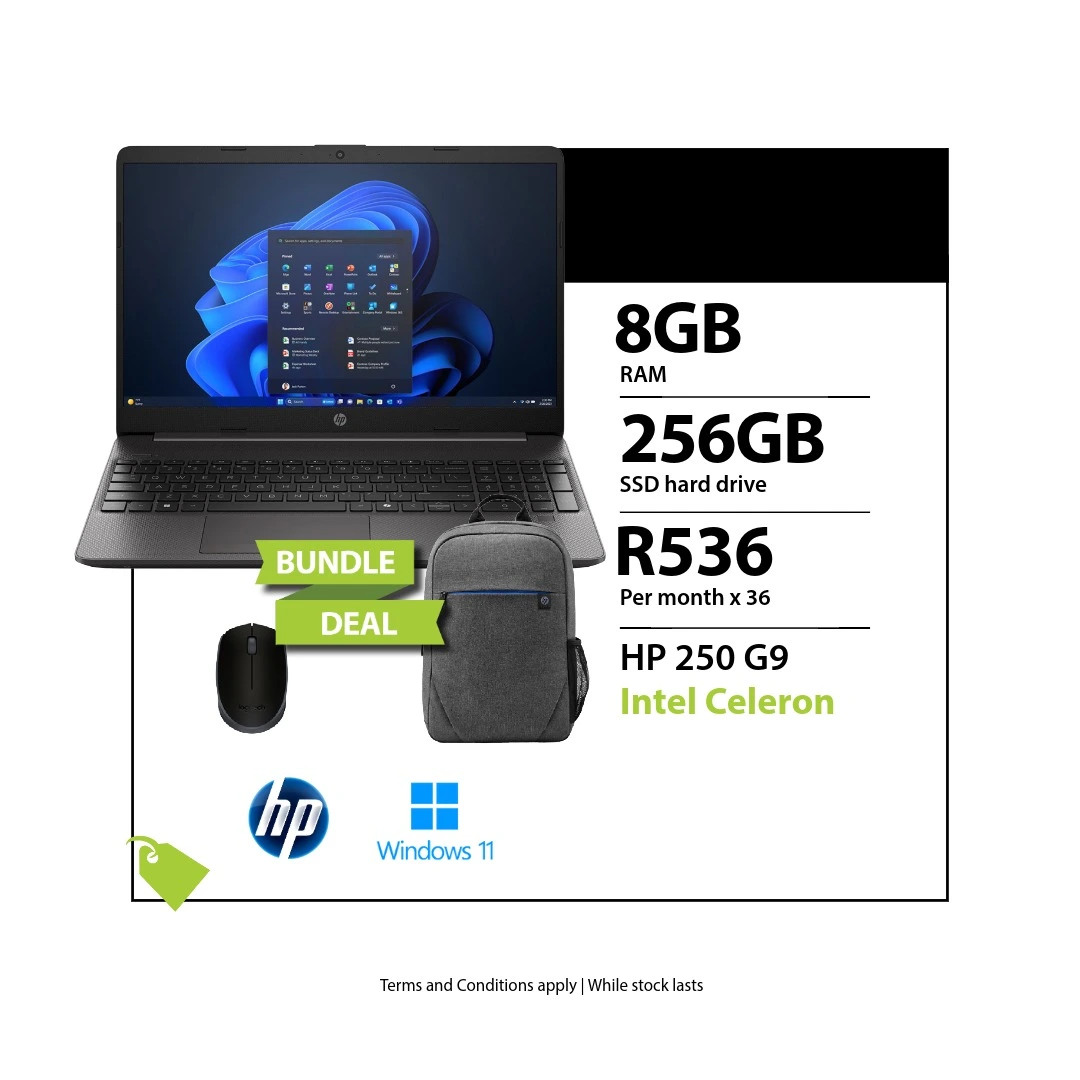 HP 250 G9 Notebook & backpack & mouse bundle