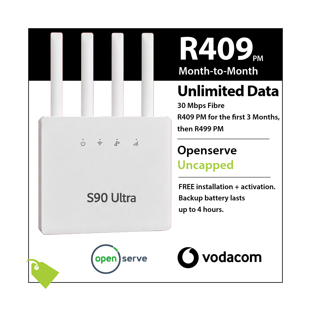 S90 on Openserve Uncapped ( 30Mbps )