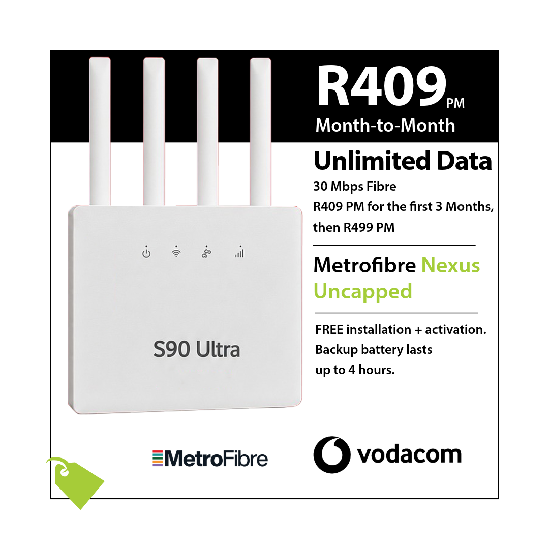 S90 Ultra on Metrofibre Nexus Uncapped